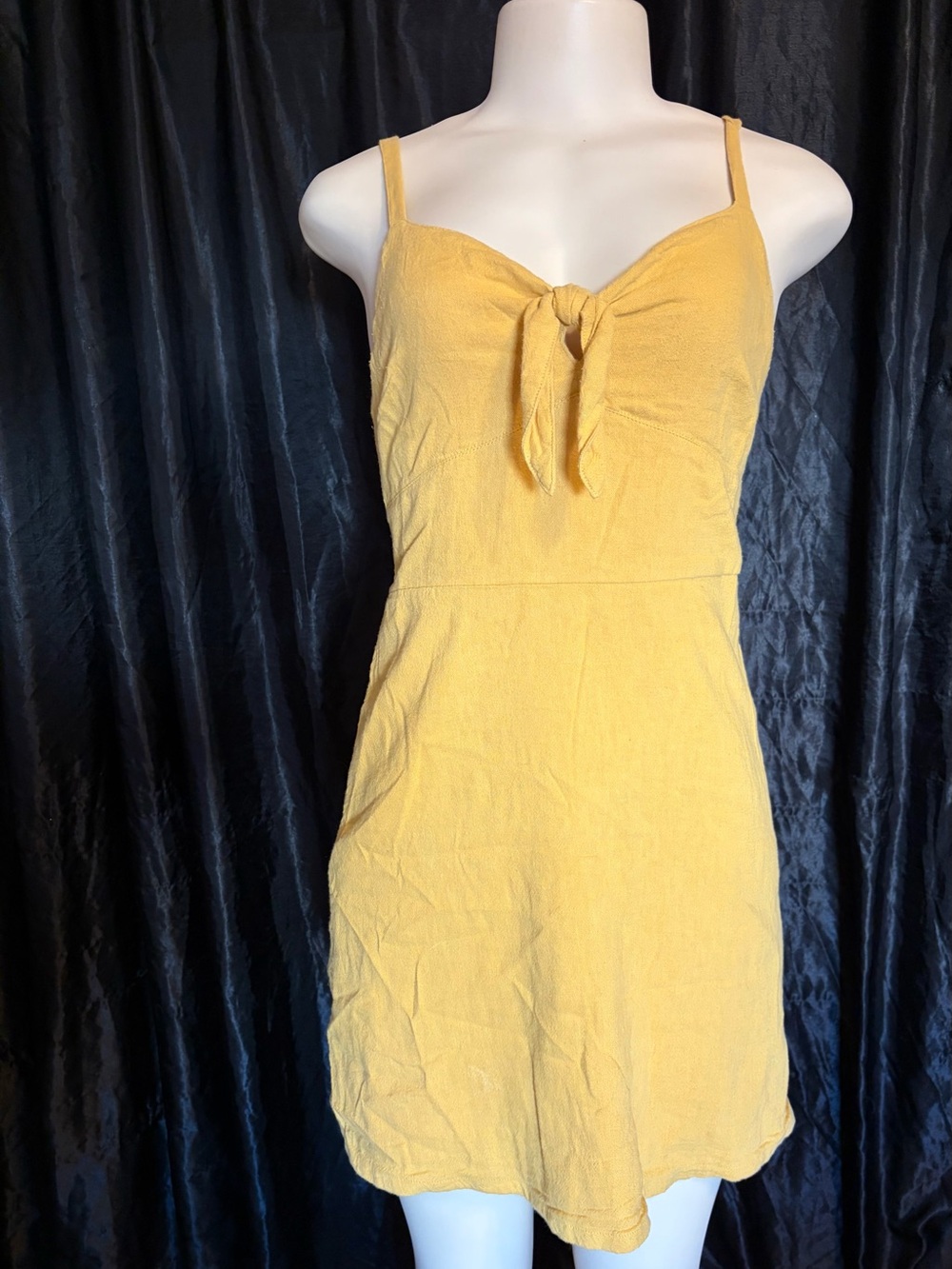 Hollister Yellow Tie-Front Mini Dress
